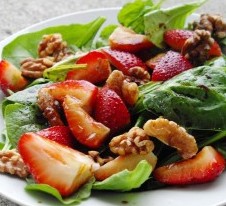 Strawberry, Walnut, Spinach Salad